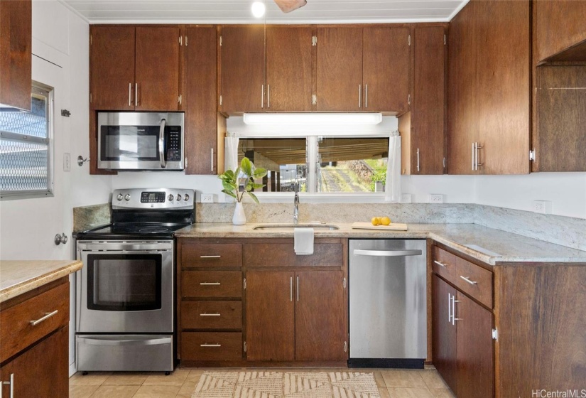 Updated kitchen countertops on the top floor