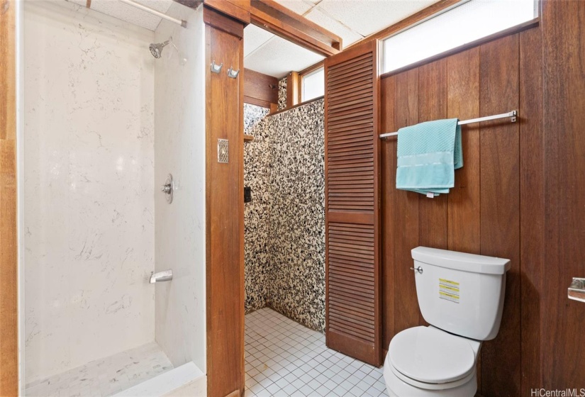 2nd level: Recently renovated (2021) walk in shower and area for the washer hookup (no washer currently in space)