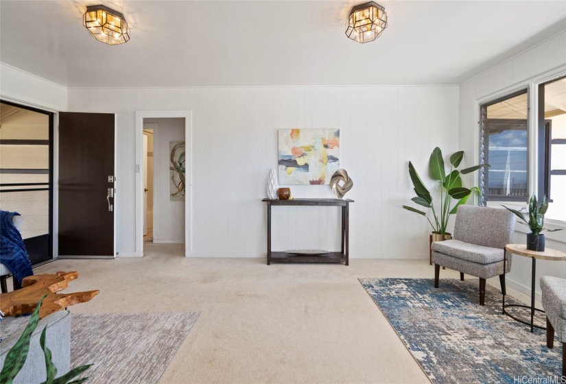 Front door opens up from the carport