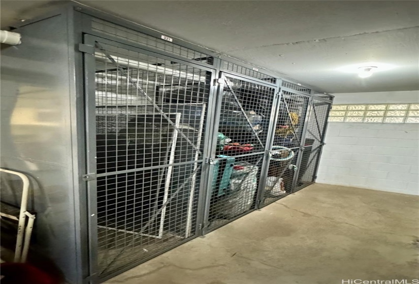 Private storage unit conveyed with unit, just past laundry room