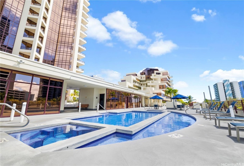 Upscale living with refreshing amenity deck.