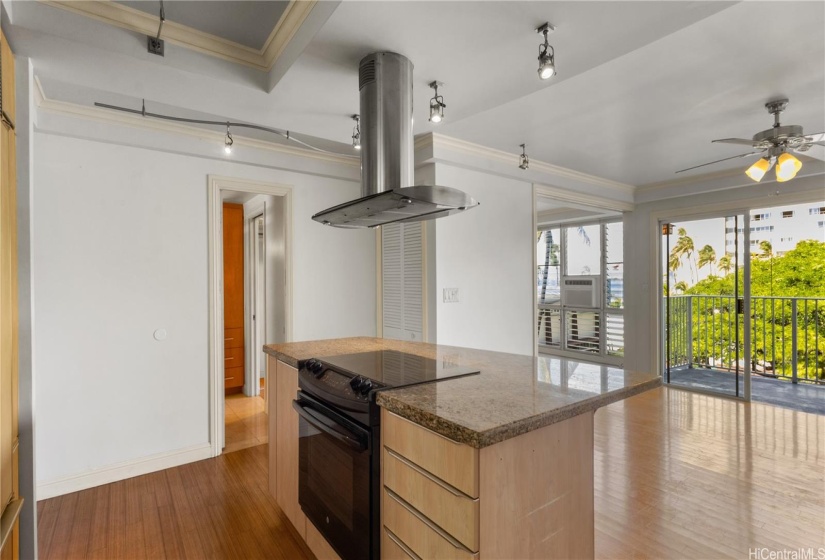 kitchen open to living room