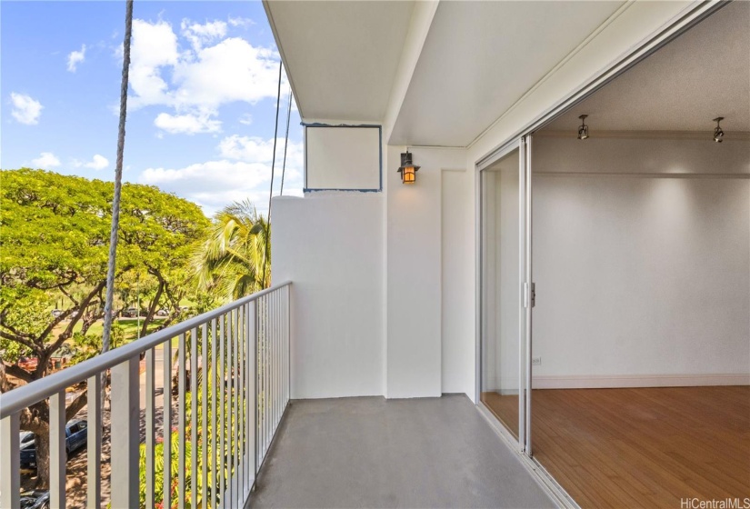 view of elks club and greenery from balcony Diamond Head side