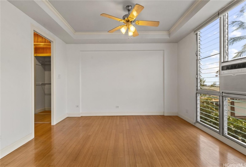 bedroom with custom wall trim