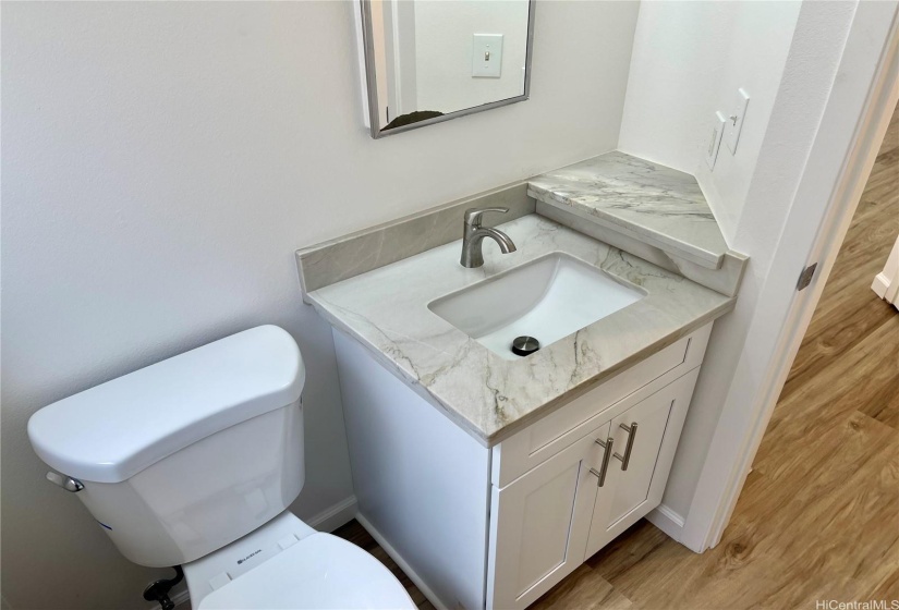 Half bathroom on bottom level