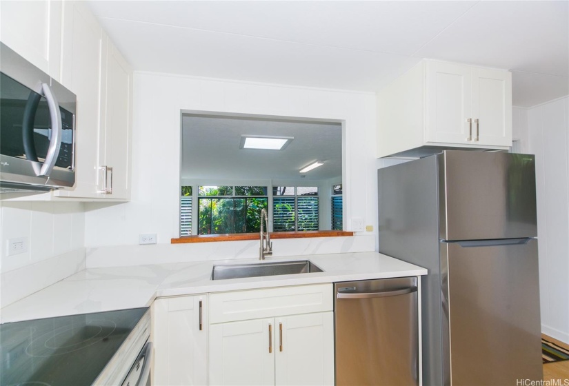 New stainless steel appliances.