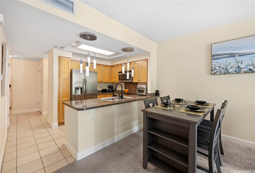 kitchen and dining area