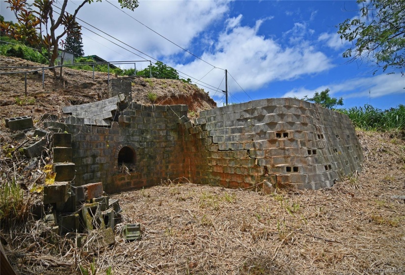 Old retaining wall from 1933 home that was removed.