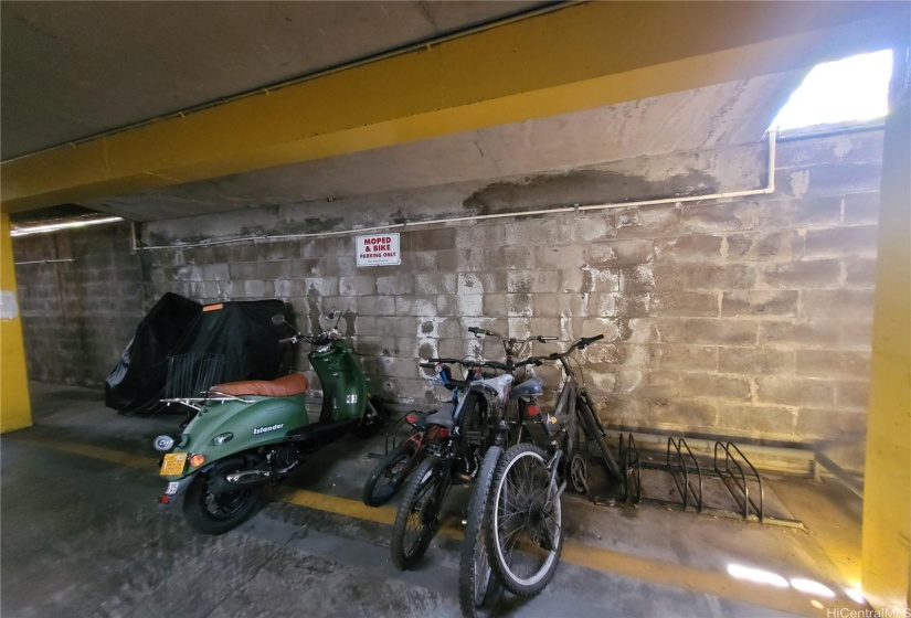 secured bike and moped parking