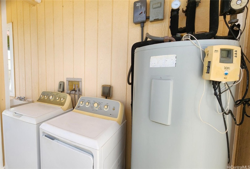 washer, dryer, solar water heater