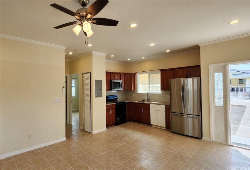 kitchen area and hallway