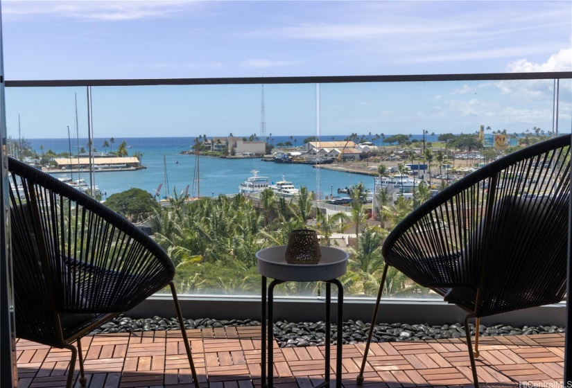 Watch the boats come and go while enjoying your coffee.