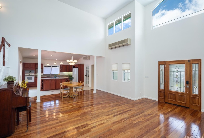 Pretty Front Door opens to living room, dining room and Kitchen.  There is also a door into the kitchen from the spacious  2 car garage.