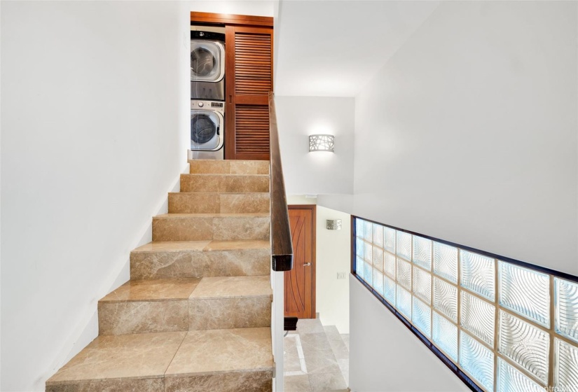 Washer and dryer conveniently placed on the second floor