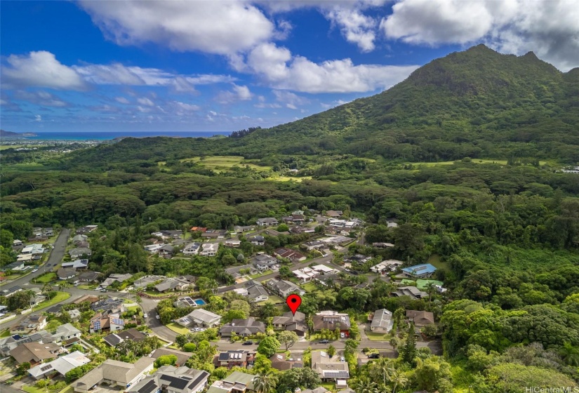 Kailua town and beaches in the distance