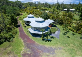 Aerial view of 13-3471 Kumakahi Street from the end of the driveway...