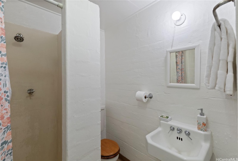 Separate Studio's ensuite bathroom, which also has its own closet