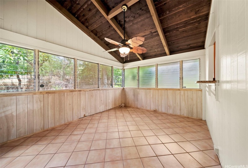 Dining room overlooks the backyard and has a pass through to the kitchen