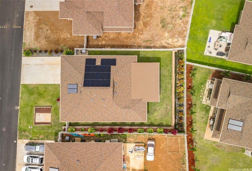 21 owned solar PV panels with battery backup.