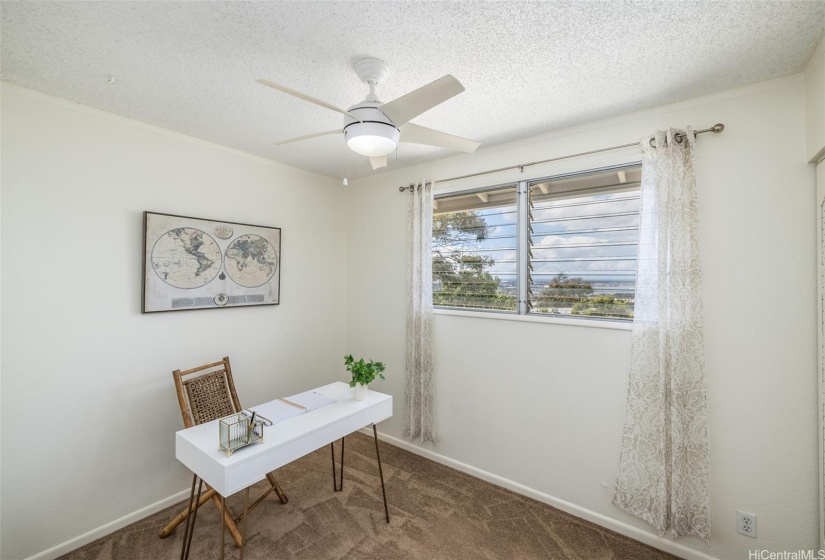 Third bedroom with lovely ocean and Pearl Harbor views