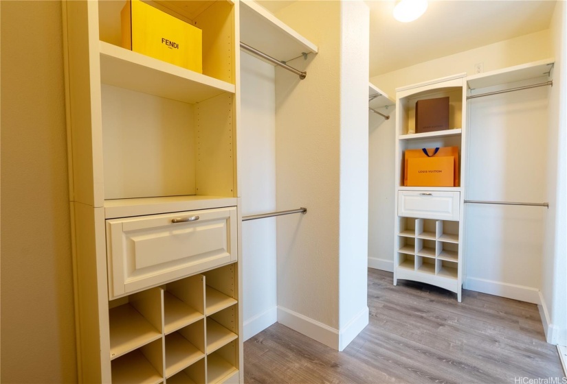 Walk-in closet for the primary bedroom is really roomy and functional.