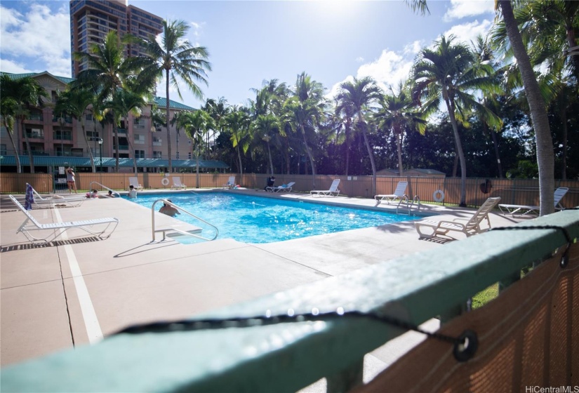 Resort like pool area.