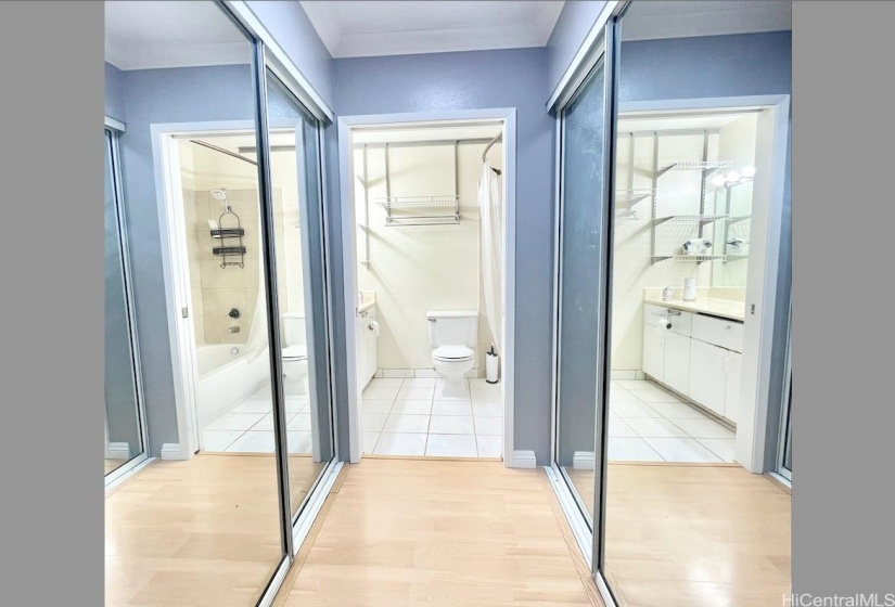 Closets on Left and Right