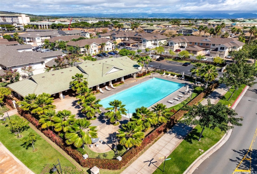 Bird's eye view of community pool.