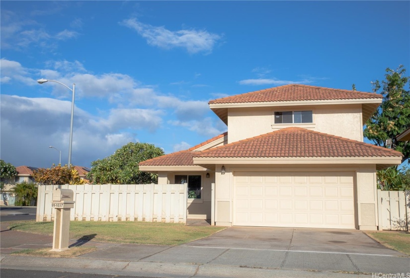 Front elevation.  Long Driveway