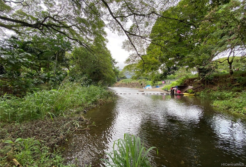 This is the stream that you can see from the lot.