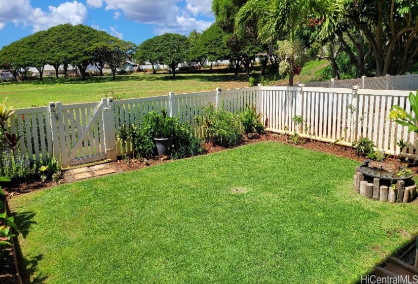 Spacious yard backs up to park with water feature