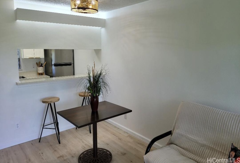 Dining area with extended bar top