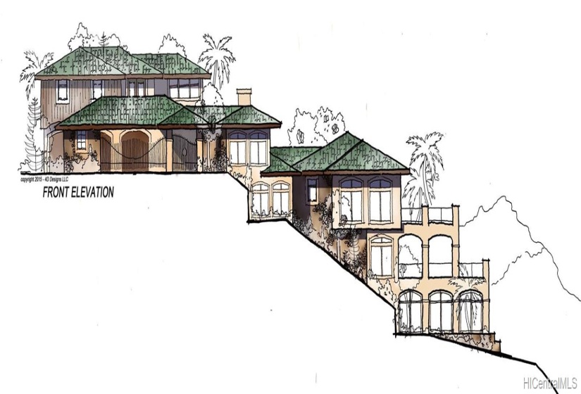 Rendering is meant to show the topography of the land only, and not intended to suggest that the association would approve this design.