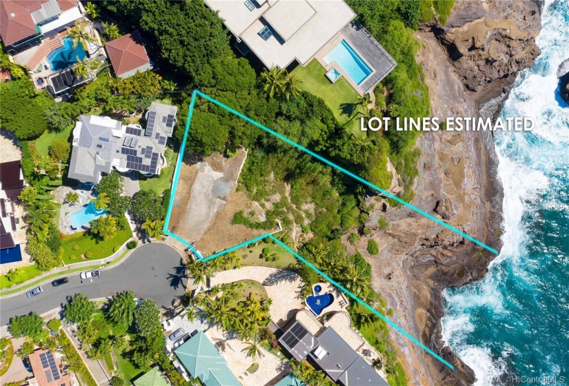 Home site is located at the end of the cul de sac on coveted Poipu Drive.