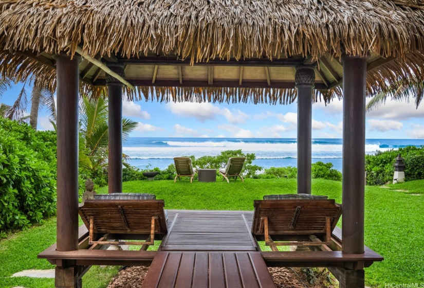 Enjoys the Stunning Ocean Views from your Balinese Gazebo.