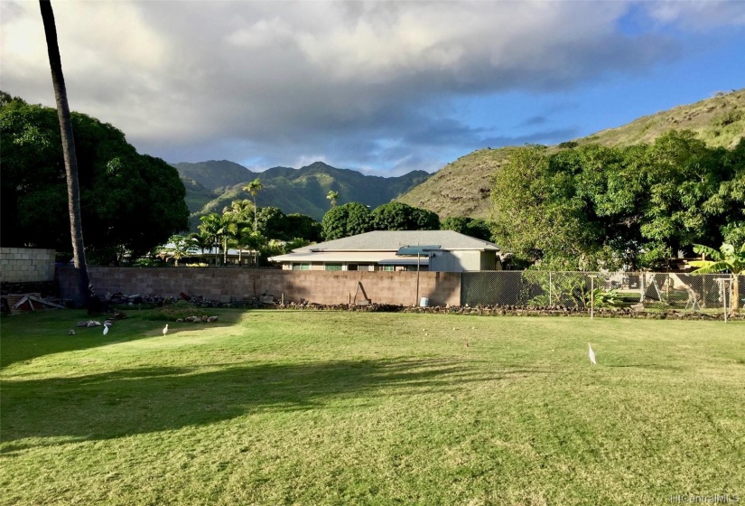 Nice and level lot, looking into Kuliouou Valley.