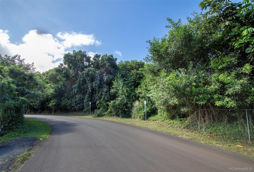 Subject property on the right.... No trespassing street signs on the roadside front subject