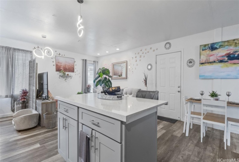 Two seater kitchen island all quartz counters