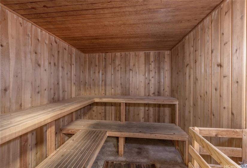 A men's and women's sauna