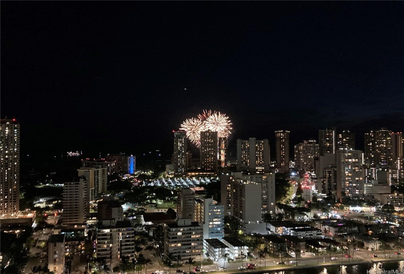 Night lights, fireworks views from unit