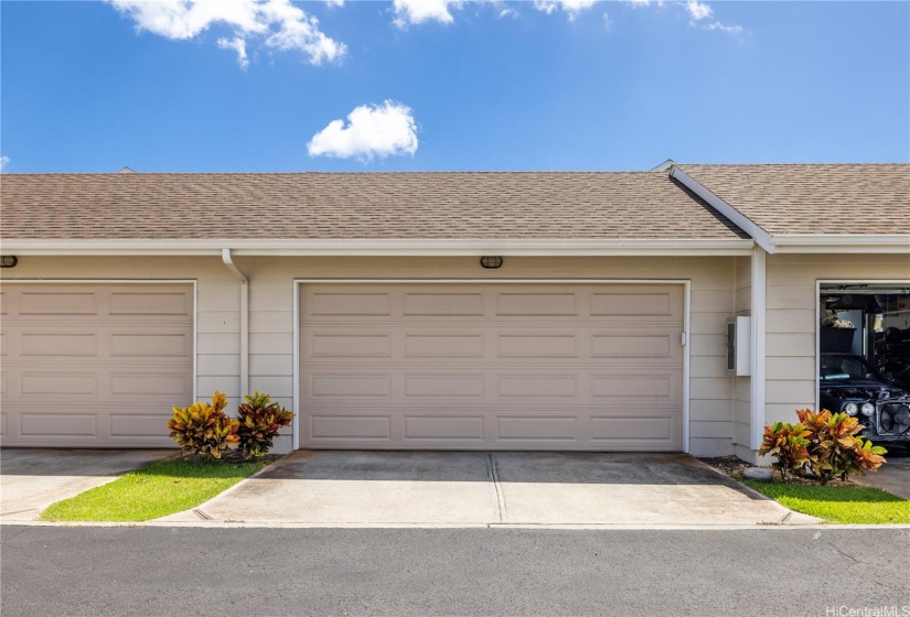 2 car garage off the side street lane.