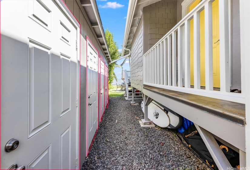 Designated outdoor storage for each unit.