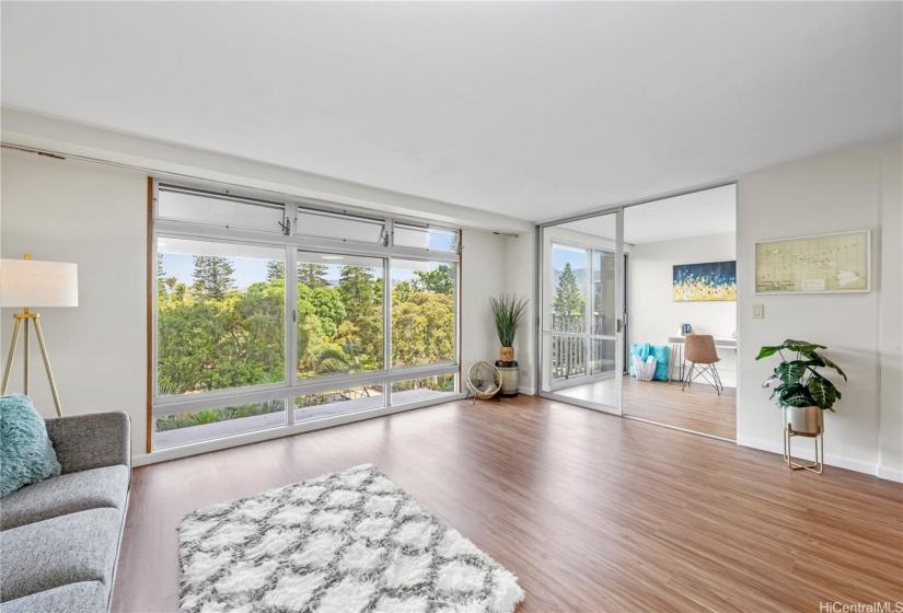 Living Room Overlooks Koi Pond And Japanese Tea House