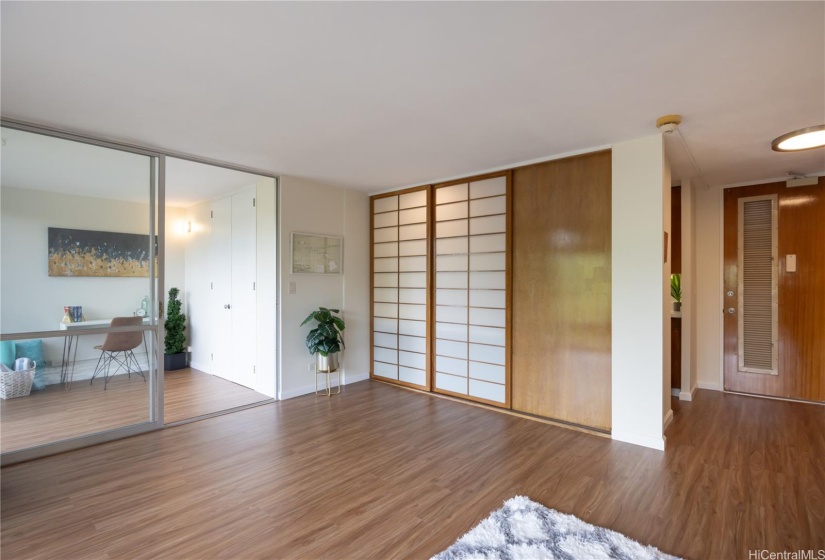 Shoji Doors Can Be Closed to Conceal the Kitchen