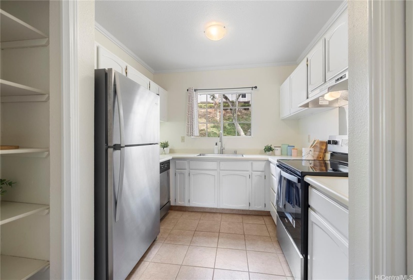 Kitchen with stainless steel appliances