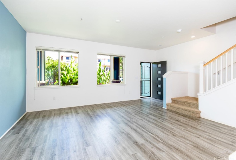 Downstairs area - living room, kitchen and half bath