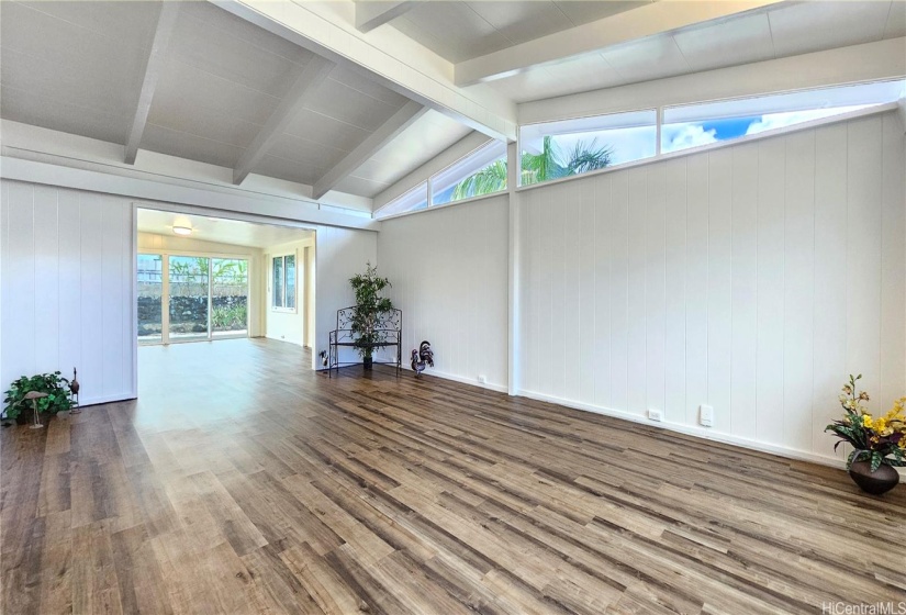 The living room flows into the family makes for great entertaining and living options.