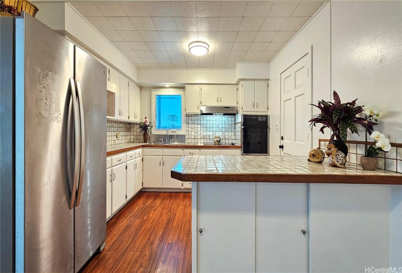 The kitchen is little dated but still very functional.