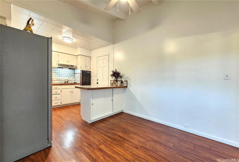 The kitchen has room to expand and be redisigned to accommodate the needs of the new owner.