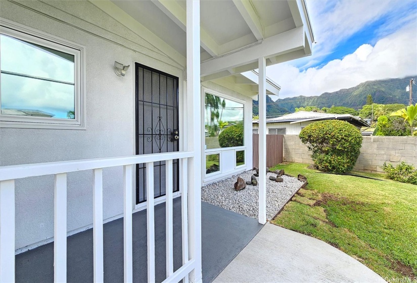 House was freshly painted and new concrete sidewalk installed.